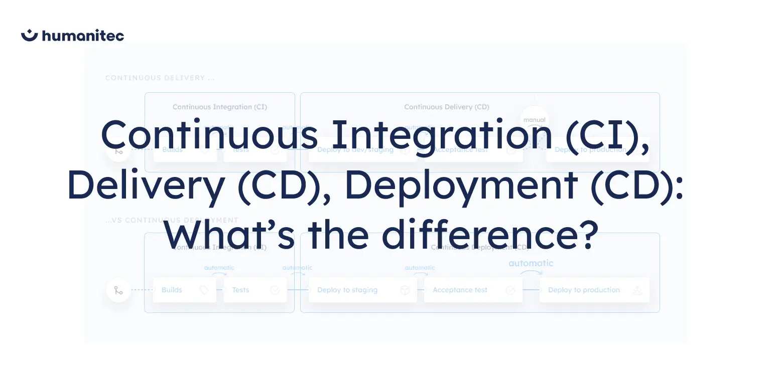 Continuous Integration (CI) vs. Continuous Delivery (CD) vs. Continuous Deployment (CD)