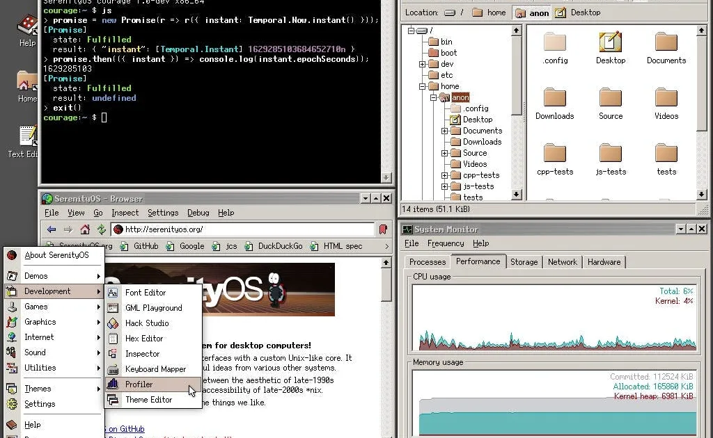 Running SerenityOS, a Love Letter to '90s User Interfaces