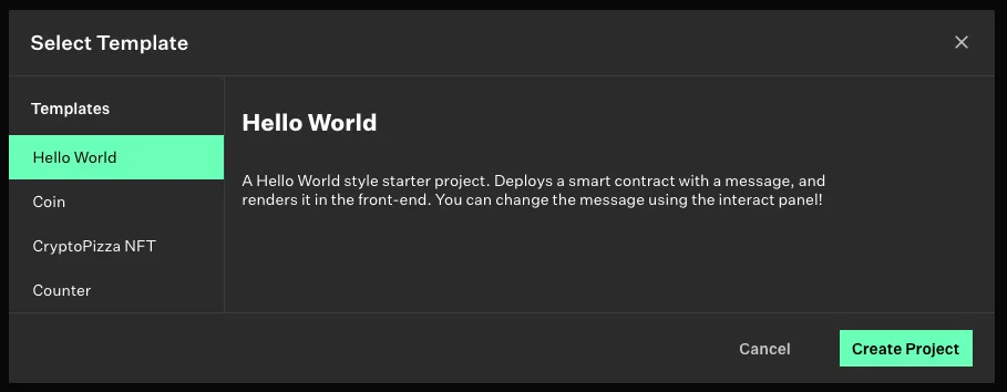 Create a &quot;Hello World&quot; fullstack dapp