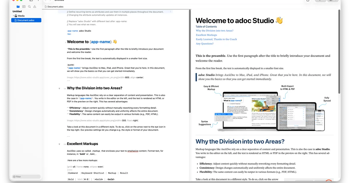 What's new in adoc Studio 5 for AsciiDoc writers