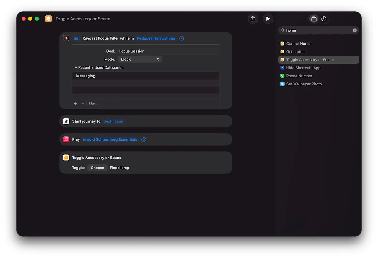 A screenshot of a shortcut