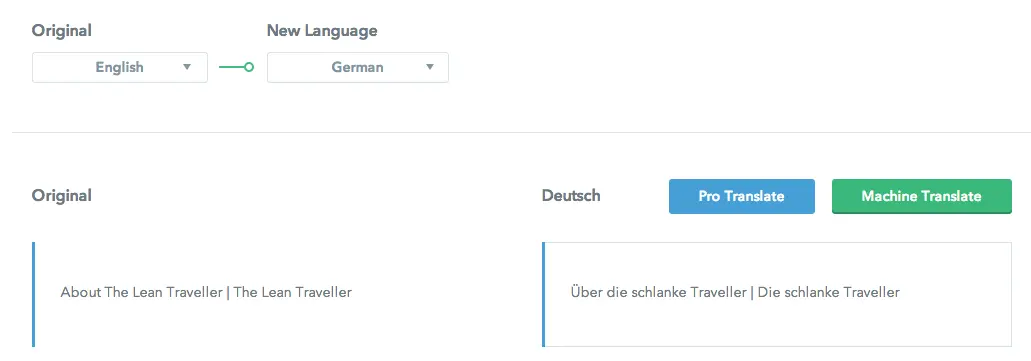 Translation Options